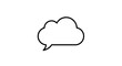 © Habib - Simple black line drawing of a thought bubble or cloud shaped speech balloon isolated on a clean white background.