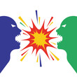 © Madang - Angry faces arguing, disagreement, conflict, communication breakdown concept