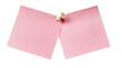 © Luca - Two pink paper notes joined by a cream pushpin, isolated on transparent background