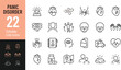 © Jason - Mental Health and Panic Disorder Line Editable Icons Set. Vector illustration in modern thin line style: anxiety, palpitations, agoraphobia, dizziness, fear, stress, healthcare, therapy, psychiatric.