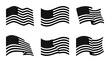 © Nusrat - American Flag Vector Icons: Six Waving US Flag Illustrations, Patriotic Symbols, Stars and Stripes Designs for Independence Day, Election, and National Pride