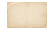 © Isolated_png - Vintage postcard reverse side with stamp box and address lines on aged isolated on transparent background.