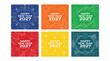 © Bat - Six square happy new year 2027 social media post templates with geometric designs celebration template geometric abstract background greeting colorful creative graphics backdrop