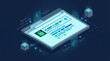 © Anat art - A secure web browser interface displays cybersecurity information and symbols while highlighting data protection features in a digital setting