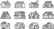 © jenci - Set of solar powered house icons featuring various architectural styles and green energy concepts.