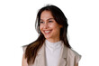 © Komora - Happy young woman smiling, showing cheerful emotion and positive lifestyle. Transparent background for easy integration