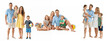 © Alba - Happy modern family PNG set with parents and children posing together, standing and sitting for vacation, lifestyle, advertising, parenting blog and brochure designs