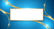 © androuf - Elegant blue and gold abstract background with a central frame