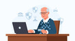 © Tiko - Elderly Man Safely Shopping Online with Credit Card and Laptop, Digital Security Concept