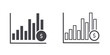 © SSSS stock - Isolated set of bar chart icons with dollar coins representing financial growth, investment analysis, revenue, and business statistics on a clean white background.