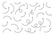 © top - Hand drawn thin line arrows set. Many vector curvy arrow set