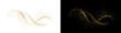 © rehena - Elegant golden dust particles swirling in a decorative wave motion created with luxury shimmering light effects on transparent background
