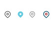 © Shine - Four different colored location marker icons on white background  map pointers