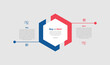 © hengky - Buy vs rent financial decision infographic template with hexagon main base with slice cut behind and line divider with 2 points comparison flat style