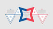 © hengky - Buy vs rent financial decision infographic template with rotated star with sharp triangle combination side by side with 2 points comparison flat style