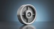 © Khanarhi - Precision engineered industrial idler pulley 3D render, passive belt guidance wheel, low friction tension and alignment component for conveyor drive systems