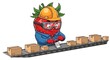 © wak - Joyful clown balancing colorful blocks on head.
