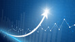 © JOJO.FN&CO.COM - Stock market rise up arrow growth glowing line chart exchange economic money graph profit finance success volume value increase