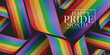 © ananaline - Happy pride month text on Abstract rainbow pride flag curve on black background vector design