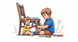 © Mikhiya - Two young boys work together on fixing a chair with tools