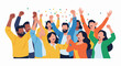 © Cemani - Cheerful diverse group celebrating with confetti in the air
