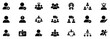 © Yurii - Set of user and group icons representing management, communication, organization, and leadership concepts on transparent background
