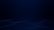 ©  Seamless Loop - Blue dotted wave landscape on dark background, flowing digital particle surface, smooth grid relief and deep perspective technology space