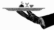 © Pupun - Elegant Waiter Serving Gourmet Dish with Stylish Tableware and Cutlery on Decorative Tray