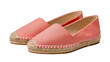 © Emma - Coral Pink Canvas Espadrilles with Jute Soles
