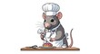 © bancet - Cheerful chef holding a rolling pin in kitchen.