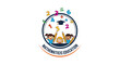 © Rangga - Children learning mathematics education logo with numbers and graduation cap.