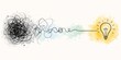 © Kevin - Creative illustration of a lightbulb emerging from a tangled mess of thoughts and ideas