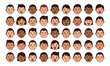 © Pemburu - Diverse people face avatars with various facial expressions set