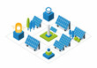 © mbak - Modern solar power station with wind turbine and warning light.