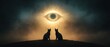 © Mongkol - Mysterious eye graphic a cat and dog encounter at dusk in nature's enigmatic landscape