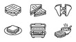 © Hossen - Grilled Cheese Sandwich Icons, Melty Cheese Toastie Vector Set, Comfort Food Graphics