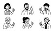 © Faizul - Diverse People Thumbs Up, Vector Icons Set: Approval, Agreement, Success, Positive Feedback