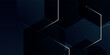© aam - Abstract techno background with overlapping hexagons and glowing white lines decoration. Modern design with futuristic glass effect elements for cover, banner, website, presentation.