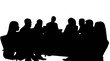 © Md - Silhouette of people meeting around a table isolated on transparent background, Vector