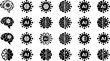 © JR Studio - Artificial intelligence brain and virus icons