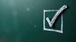 © Ева Поликарпова - A blackboard with a check mark drawn on it, ideal for education and office settings