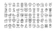 © PROHALLAD SARKAR  SA - Collection of black line icons and text labels related to insurance and financial protection concepts  various services and risks covered