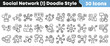 © Vectoravec - Set of thirty hand drawn social network icons in doodle style