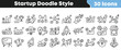 © Vectoravec - Set of thirty hand drawn startup icons in doodle style