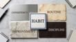 © Sukon - Consistency, routine, habit, and improvement blocks representing personal development and growth.