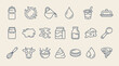 © Septarim - A clean minimal vector illustration set featuring various dairy product icons on a simple grid pattern