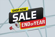 © Cei - End of year Sale word concept vector illustration with lines and 3d style, landing page, template, ui, web, mobile app, poster, banner, flyer, background, gift card, coupon, label, wallpaper