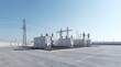 © GUNARTOGRAPHY - Modern Electrical Power Substation Under Clear Blue Sky, Industrial Infrastructure.