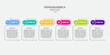 © nuca - Business infographic design number options template. Time line with 6 steps, options. Can be used for work flow diagram, info chart, web design. Vector illustration.