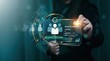 © Yu - Businessman selecting candidate on holographic interface, HR recruitment concept, AI talent acquisition, digital screening process, futuristic employee validation, match found